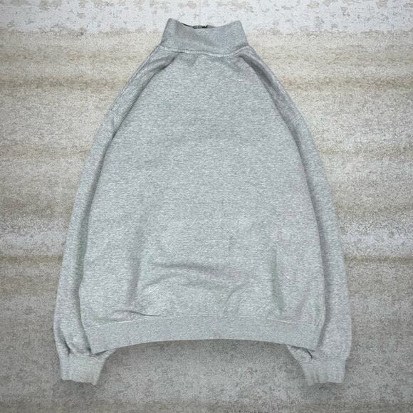 Vintage Nike Jacket Grey Cotton Yellow Spellout Black Swoosh Quarter Zip Y2K - Picture 2 of 4